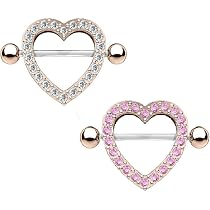 Piercing Nombril Fleur Zircon Aurore - Acier 316L Plaqué Or Rose