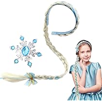 Rapunzel Haar-Verlängerung Als Stirnband – Blaue Perücke Mit Schneeflocken, Für Kinder & Kostüme