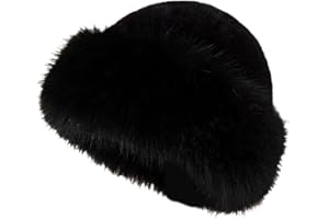 kowaku Bonnet en Fausse Fourrure Femme, Bob Hiver avec Oreilles, Style Mongol et Trappeur, Fausse Fourrure Bonnet de Ski, Protection Chaud pour Automne et Hiver