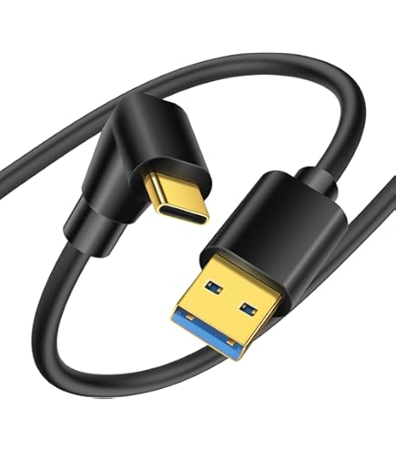 Cavo Prolunga USB 2.0 A Type-C Maschio Ad Angolo 90°, 23 Cm, Placcato Oro, Per Ricarica E Trasferimento Dati