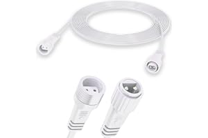 Joysing Christmas Lights Extension Cable 2 Pin 3m Fairy Lights Extension Cable White, IP65 Waterproof Extension Lead for Icicle Net Curtain G40 String Xmas Light