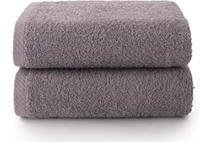 Top Towel - Plus - Lot de 2 Serviettes de Toilette - Serviettes de Bain - 100% Coton - 400 g/m² - Dimensions 100 x 50 cm - Gris
