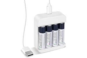 WOWPOWER Rechargeable Lithium-ion AA Batteries,4 Pack AA 1.5V 3600mWh High-Capacity,Double A Batteries with 2H Fast Charge,Over 1000 Cycles,Rechargeable AA Batteries for Blink Camera,Xbox,Toys