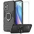DERHAN Case for OPPO Find X5 Lite, Shockproof Armour Phone Case with 360° Rotating Stand, Hard PC TPU Silicone Protective Cover Bumper - Black
