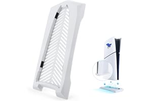 RONGZY Support pour PS5 Slim Support de Console Support Vertical avec Patin Antidérapant, Support de Base pour Sony Playstation 5 Slim Numérique Edition Accessoires, Facile Dissipation Thermique(Blanc)