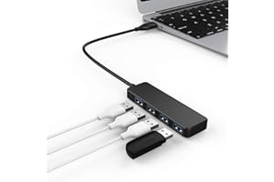 VELLICHOR EUROPE Ultra-Slim 4-Port USB Hub with 30cm Cable | High-Speed Data Transfer & Built-In Current Protection | Plug & Play, Portable Design for Laptop/PC/MacBook | Compatible with USB 2.0/1.1 Devices