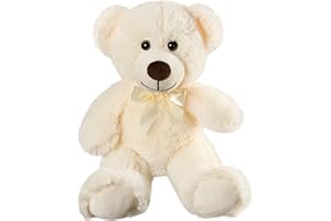 SNOWOLF Teddy Bear Peluche Carino Stuffed Giocattoli Animali Cuscino Bear Doll Regalo per Bambini Ragazzi Ragazze Compleanno Natale San Valentino (13.7In/35CM, Crema)