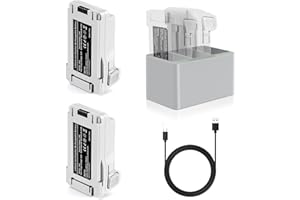 POWELYT Mini 3 Serie Batteria di volo intelligente 7.38V 3850mAh 2 pacchi(51 minuti di volo massimo) e Mini 3 caricabatterie bidirezionali a tre canali Compatibile con DJI Mini 4 Pro/3 Pro/3