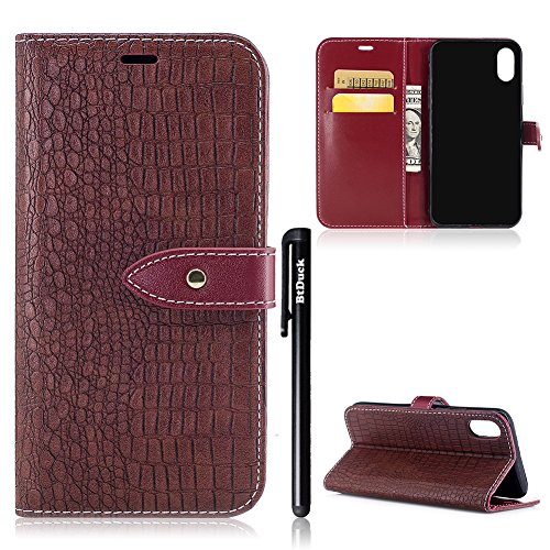 iPhone XS Hülle,BtDuck Hülle Leder Braun Schutzhülle Magnet Stand Flip Case Dünn Slim Brieftasche Tasche Kartenfach Weich Silikon Cover Inner Handyhülle für iPhone X/iPhone XS Rot Braun iPhone XS Hülle,BtDuck Hülle Leder Braun Schutzhülle Magnet Stand Flip Case Dünn Slim Brieftasche Tasche Kartenfach Weich Silikon Cover Inner Handyhülle für iPhone X/iPhone XS Rot Braun