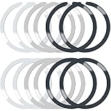 12 st magnetiska trådlösa laddande metallringar med klistermärke, 2 stilar, universell ultratunn tandad och rund ring konvert