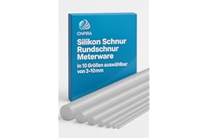 ‎ONPIRA Silikon Schnur Rundschnur – Meterware in 10 Größen auswählbar Ø3–10 mm, Industriequalität, temperaturbeständig -60 °C bis 200 °C, flexibel, langlebig, ideal für Dichtungen, DIY & Industrie (4mm)