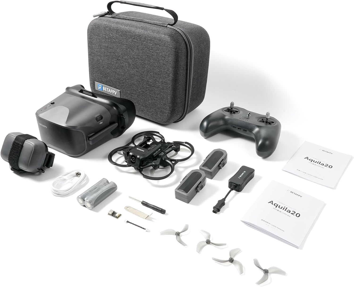 BETAFPV Aquila20 HD FPV Kit with 1080P Camera, Altitude Hold, DVR Function, Built-in P1 HD Digital VTX, Supported 3 Modes, 2S Propulsion System Remote Controller Drone Quadcopter for FPV Beginner