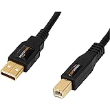 Amazon Basics Cavo USB 2.0, USB-A maschio a USB-B maschio, con connettori placcati in oro per stampante, 1.8 m, Nero