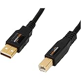 Amazon Basics USB-Kabel, USB-A auf USB-B-Stecker, USB 2.0, Anschlüsse vergoldet, 1.8 m, für Drucker