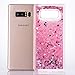 Produktbild Samsung Galaxy Note 8 Hülle Glitzer, LuckyW TPU Silicone Transparent Herz Liebe Handyhülle für Samsung Galaxy Note 8 3D Bling Glitter Glitzer Flowing Fließend Liquid Flüssig Shinny Moving Star Floating Trend Schwimmend Treibend Stern Quicksand Sparkle Crystal Kristall Tasche Flexible Kratzer Stoßfest Scratch-Resistant Shockproof Etui Bumper Case Cover - Rosa