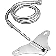 Acetap Butterfly 1.5 Meter Heavy PVC Hose Stainless Steel Polished Toilet Jet or Bidet Hands-Free Spray, Silver