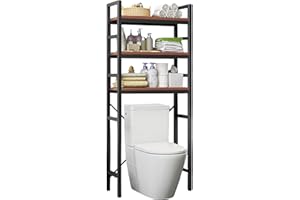 MAGIC SELECT Estante Superior Inodoro. Estantería de Almacenamiento Ahorra Espacio de 3 Niveles. Mueble Organizador de Baño Encima Inodoro. Madera E1 y Acero.