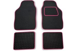 CAR SEAT COVERS DIRECT Pink Universal Van Mats - Anti Slip Rubber Car Floor Mats