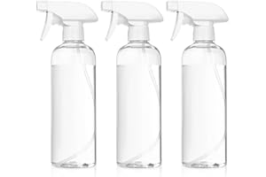 Jttxiu Pack of 3 Spray Bottles, 500 ml Plastic Plant Water Pump Spray Bottle, Empty Water Spray Bottle, Watering Can for Home Garden Cleaning Watering Garden Plants (Transparent White)