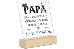 Putuo Decor Regalo per Papà, Targa Decorativa in Acrilico con Testo Divertente, Idea Regalo per Festa del Papà, Compleanno, Decorazione Scrivania Casa (Amore per Papà)