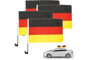 12x Autofahnen Autoflagge Deutschland Auto Autofahne Fahne Flagge Deutschland Fanartikel für Fußball EM 2024 (3 x 4 Sets)