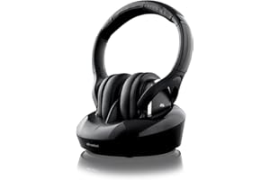Meliconi Cuffie 600 Pro Cuffia TV Wireless Universale, base ricarica, Nero, 18.3 x 28.5 x 24.5 cm