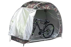 Glorlliant Cobertizo de almacenamiento para bicicletas para 2-3 bicicletas, tela Oxford 210D, refugio con puertas, resistente al agua, antipolvo, cobertizos al aire libre, refugio para motocicleta,