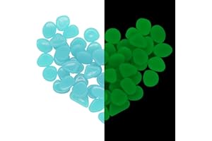 HMIEPRS 300 Stück Leuchtsteine Kieselsteine, Fluoreszierende Steine, Nachtleuchtend Steine, Leuchtende Pebble Steine für Garten, Aquarium, Gehweg, Pflanzen Topf, Outdoor Dekoration (Blau, 2-3 cm)
