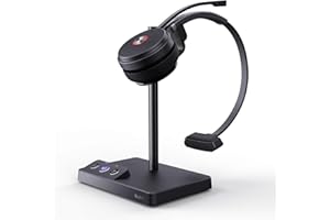 Yealink WH62 Mono Wireless Headset for Microsoft Teams Zoom UC Certified, 525 ft Range DECT Headsets with 2x Noise Canceling Mic for IP Phone,PC, 13H Talk Time Single Ear Office Headset