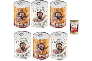 Fagioli alla Bud Spencer Testpaket Tex Mex und Borlotti, Bud Power- Bud-Spencer-Tex Mex Bohnen fertig zum Probieren 6 x 400gr + Italian Gourmet polpa 400g