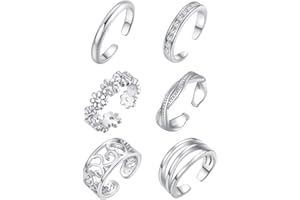 Yazilind - Set di anelli per piedi sexy, con apertura semplice, regolabile, 6 pezzi