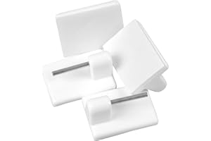 BESTLIVINGS 4 Stück Weiße Selbstklebende Haken für Vitragestangen, Gardinenstangen, Vorhangstangen, Bistrostangen