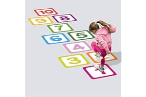 Yuehuamech 10 Number Lattice Floor Sticker Wall Decals Funny Number Hopscotch Game Wall Sticker for Baby Room Bedroom Classroom Ground Corridor Nursery
