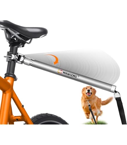Guinzaglio Per Bici Per Cani NEWURBAN – Attacco Mani Libere Con Ammortizzatore, Rosso, Adatto A Cani Piccoli E Medi