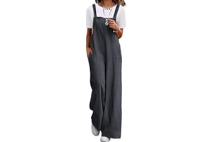 YESNO Damen Latzhose Lässiger Cord-Overall für Damen Verstellbarer Schultergurt Baggy-Hose Weites Bein Jumpsuits mit Taschen