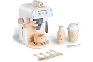 Beeloom — Cafetière en Bois Naturel pour Enfants, LALAPRESSO, Ensemble de Jeu Symbolique, Accessoires pour Capsules