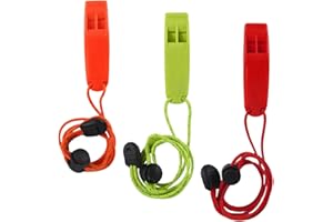 PBAHAUP Sifflet d'urgence, 3 pièces sifflet d'urgence super puissant avec lanière, sifflet avec lanière, entraîneur d'arbitre, alerte de sécurité, pour kayak, bateau, natation, survie dans l'eau