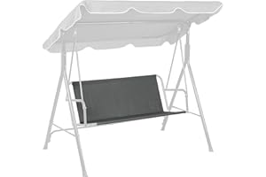 TAZZOR Ersatz-Schaukel Sitzbezug für Hollywoodschaukel, Sitzbezug für Gartenschaukel, 900D Oxford-Stoff Wasserdichte Schaukelsitzbezug für Patio Sitzbezug für 2/3-Sitzer (138 x 47 x 47 cm - Schwarz)
