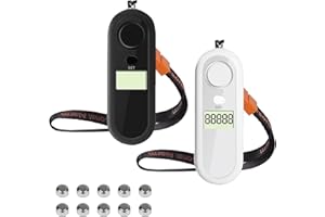 Shackcom 2pcs Podomètre Alarme personnelle 125dB Alarme de Poche avec Lumière LED Avertisseur Alarme de Sécurité avec Piles Anti Agression pour Femme Enfants Personnes Agées - Blanc+Noir