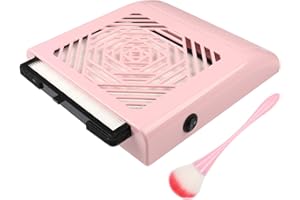 ANGNYA Aspiratore Unghie Aspirapolvere Elettrico Professionale con Filtro di Ricambio da Tavolo Strumento per la Pulizia delle Unghie Asciugatore per Gel UV (Rosa)…
