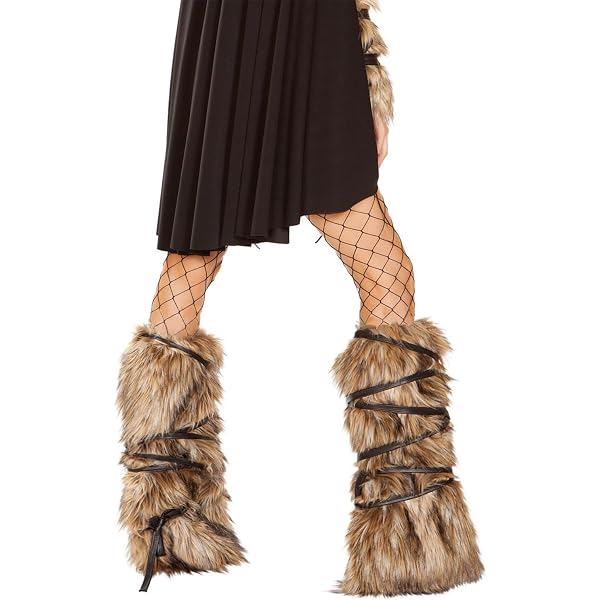 Guêtres Viking En Fausse Fourrure - Avec Sangles Ajustables - Cosplay Médiéval Homme/femme - UKCOCO