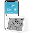 4-in-1 Wi-Fi Smart Temperature and Humidity Meter, with Alarm Clock Function, 2.9-inch Screen, High-Precision Sensor, APP Control, Brightness Display, Smart Backlight, Temperature Unit Switching