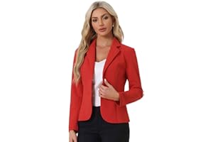 Allegra K Blazer Femme de Business à Col Revers Veste de Costume à Manches Longues
