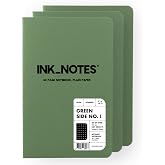 Inknotesbrand - Green Side No. I - 60 Sayfa - &Ccedil;izgili - Cep Boy Not Defteri - 3'l&uuml; Set - 9 x 14 cm
