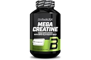 ‎BIOTECHUSA BioTechUSA Mega Creatine | Creapure® Monohydrat kreatyny | Kapsułki o wysokiej absorpcji | Bez laktozy i glutenu | 60-dniowa dawka | Idealny dla sportowców i aktywnych dorosłych | 120 mega kapsułek