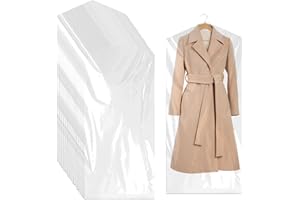 DOGMOON Bolsas de plástico para trajes, 30 unidades, transparentes, para colgar ropa, fundas protectoras para ropa, a prueba de polvo, para trajes, vestidos, chaquetas, camisas (60 x 150 cm)