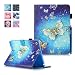 Produktbild iPad Air Hülle, DEENOR Bunte Malerei and Stylish Wallet Hülle PU Leather Abdeckung Stand Flip Schutzhülle Hülle für Apple iPad Air iPad 5 Generation.[Golden butterfly]