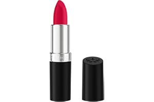 RIMMEL LONDON Rimmel Lasting Finish, 001 River-Ting Red, Rossetto Satinato, Lunga Durata, Finish Satinato, Ricco Colore, Idratante, Formula Vegana, 4g