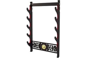 FOXSMZZ Katana Support mural pour épée de samouraï Cadre d'affichage Rouge Velours Chine 1 couche Style Bagua (5 couches)