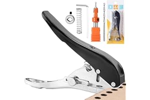 KEWAYO Single Hole Punch 8mm Orda Duty Hale Puncher Banda Portatile Punching Flip Piegare Handheld Punching Tool con scala per foto Carte carta e PVC, bordatura